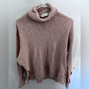 Free People Pink Turtleneck Sweater